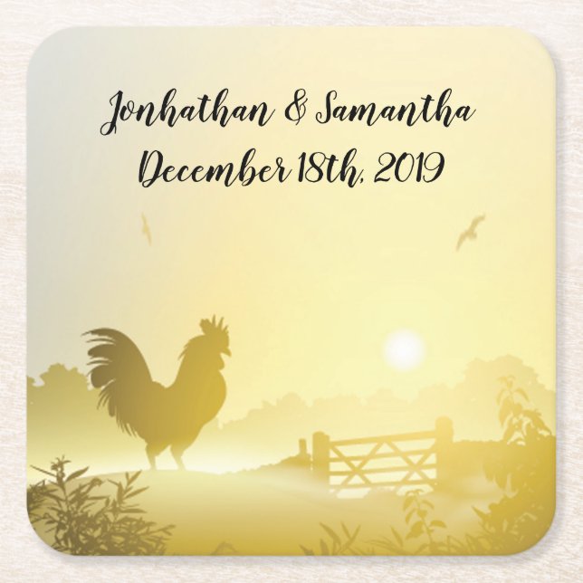 Drink Coasters Sunny Morning Farm Country Rustic S (Front)