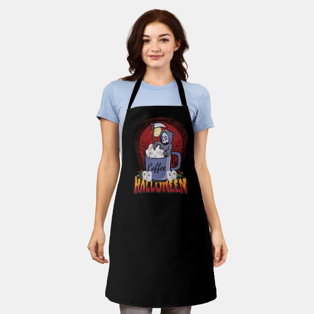 Drink Coffee And Be Scary Apron (Worn)
