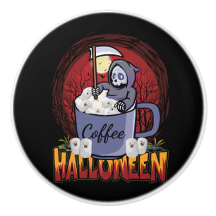 Drink Coffee And Be Scary Ceramic Knob