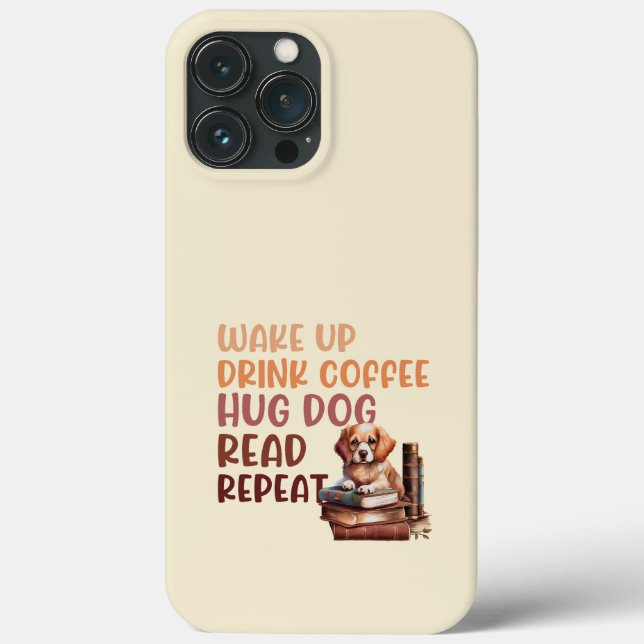 Drink coffee hug dog read Case-Mate iPhone case (Back)