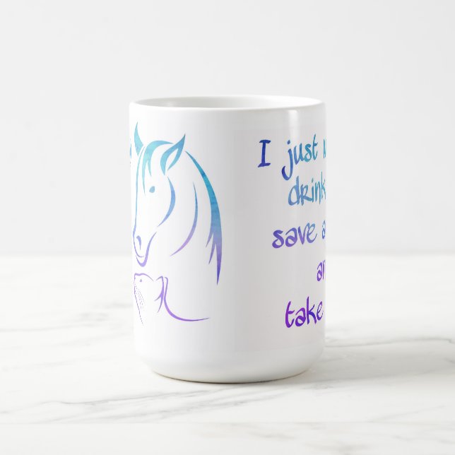 Drink Coffee Save Animals Take Naps Animal Lover Mug (Center)