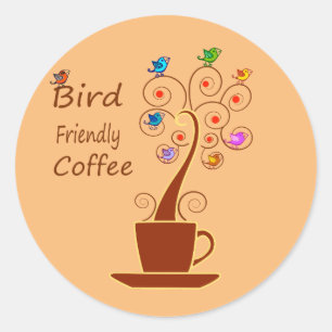 Drink Coffee Save Birds Classic Round Sticker