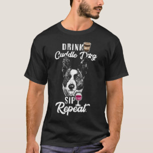 Drink Cuddle Sip Repeat Cardigan Welsh Corgi T-Shirt