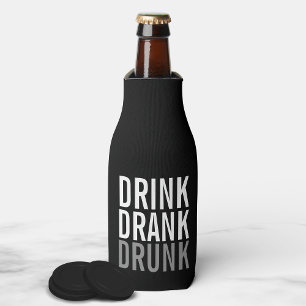 Drink Drank drunk Black and White Chic Bottle Cooler