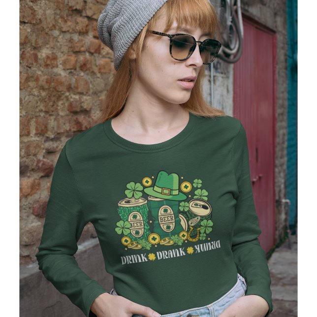 Drink Drank Drunk Funny St Patrick's Day Beer T-Shirt (Creator Uploaded)