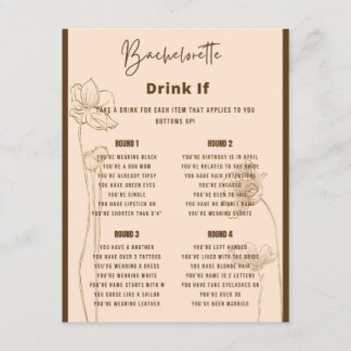 Drink If Bachelorette Party Game Enclosure Card