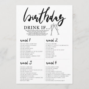 Drink if Birthday Game card
