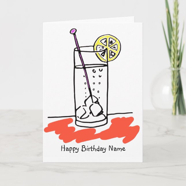 Drink in a Glass Birthday Card (Front)