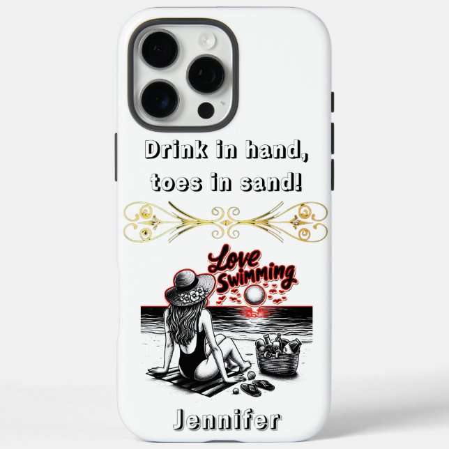 Drink in hand, toes in sand! Case-Mate iPhone case (Back)