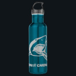 Drink it carefully shark blue metalic danger 710 ml water bottle<br><div class="desc">Sea ocean refreshing water bottle elegant and funny</div>