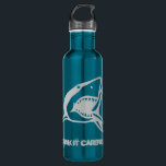 Drink it carefully shark blue metalic danger 710 ml water bottle<br><div class="desc">Sea ocean refreshing water bottle elegant and funny</div>