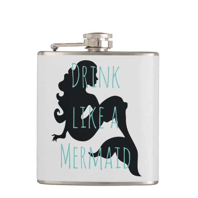 Drink like a mermaid hip flask (Front)