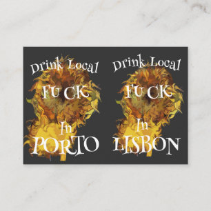 Drink Local Fu ck in Lisbon Party Enclosure Card
