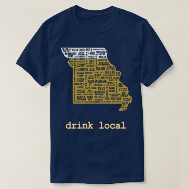 Drink Local Missouri Beer T T-Shirt (Design Front)