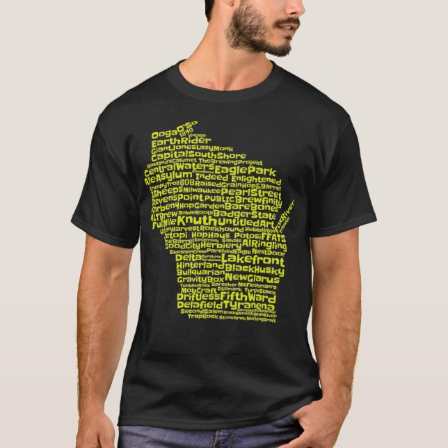 Drink Local Wisconsin Breweries Craft Beer T-Shirt (Front)