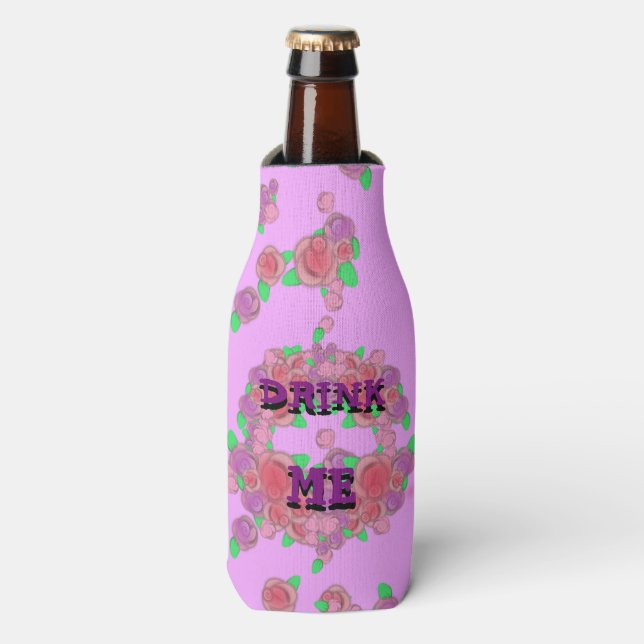 DRINK ME Alice in Wonderland Bottle Wrap Bottle Cooler (Bottle Front)