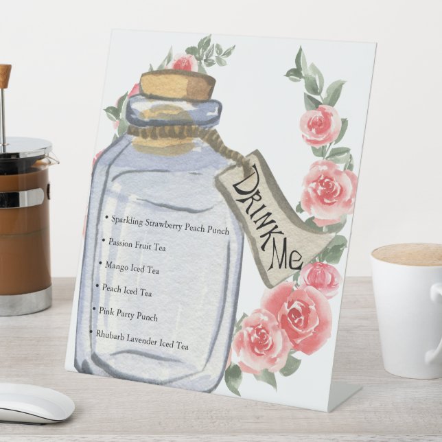 Drink Me | Alice In Wonderland Tea Party Pedestal Sign (In SItu)