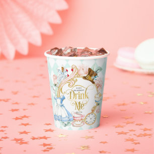 Drink Me, Alice in Wonderland themed girl birthday Paper Cups