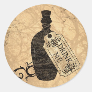 Drink Me Bottle Classic Round Sticker