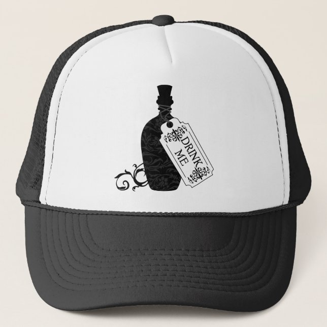 Drink Me Bottle Trucker Hat (Front)