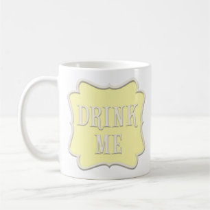 "Drink Me" Fairytale Tea Party Pastel Yellow Coffee Mug