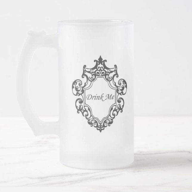 Drink Me! Frosted Glass Beer Mug (Left)
