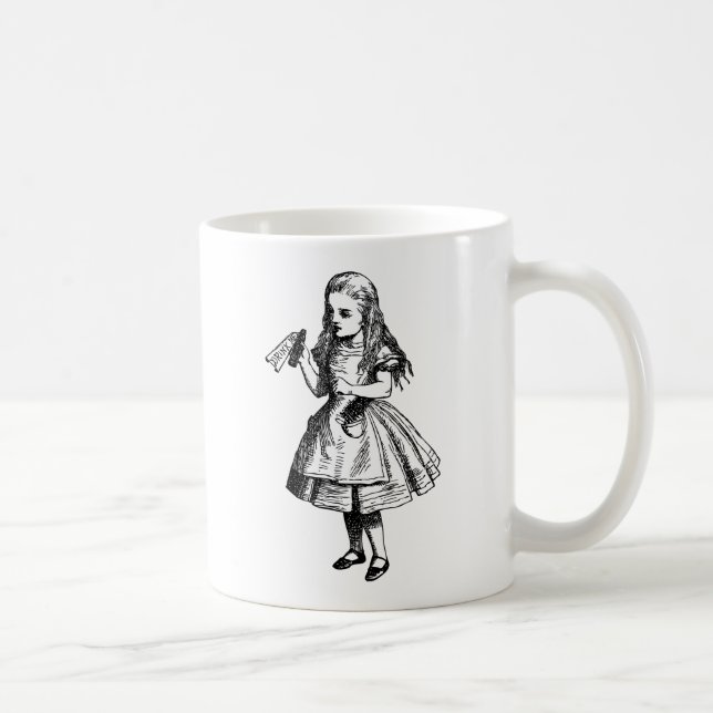 Drink Me Inked Black Coffee Mug (Right)