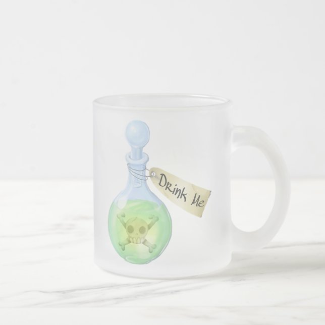 Drink Me (Poison) Frosted Glass Coffee Mug (Right)