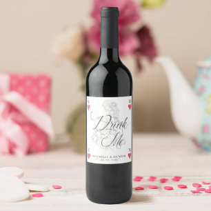 Drink Me Vintage Alice in Wonderland Playing Card Wine Label