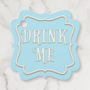 "Drink Me" Wonderland Tea Party Blue Personalised Favour Tags
