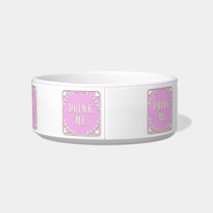 "Drink Me" Wonderland Tea Party Pink Emblem Bowl