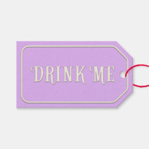 "Drink Me" Wonderland Tea Party Purple Customised Gift Tags