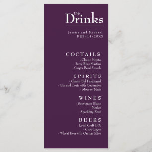 Drink menu Fuchsia Enchantment: Watercolor 