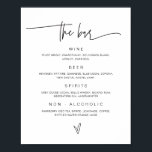 Drink Menu Wedding Bar Sign Reception Poster G400<br><div class="desc">Our paper drink menu bar sign is perfect to add to a frame to display at the bar. Guests can choose which drinks to order at your event. This item is part of our Gwen wedding invitation suite G400,  please visit our store to view the collection of coordinating items.</div>