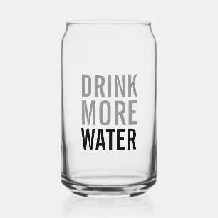 Drink More Water   Simple Minimalist Can Glass