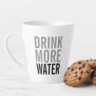 Drink More Water   Simple Minimalist Latte Mug