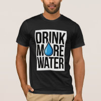 DRINK MORE WATER with a blue drop icon
