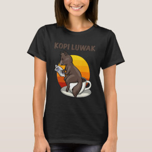 Drink My Poops Women Coffee Cat kopi luwak Love T-Shirt