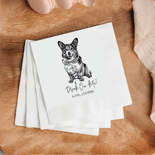 Drink On Me Dog Custom Cocktail Napkin