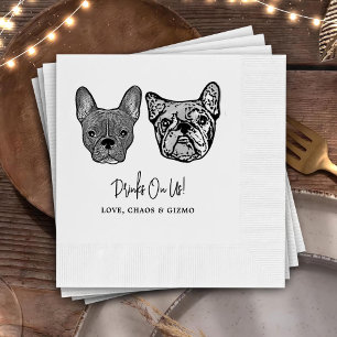 Drink On Us Pets Custom Hand Drawing Wedding Napki Napkin