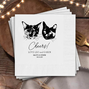Drink On Us Pets Custom Hand Drawing Wedding Napkin