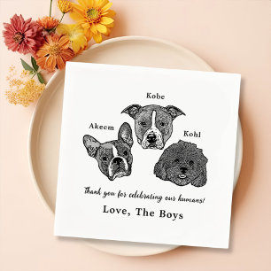 Drink On Us Pets Custom Hand Drawing Wedding Napkin