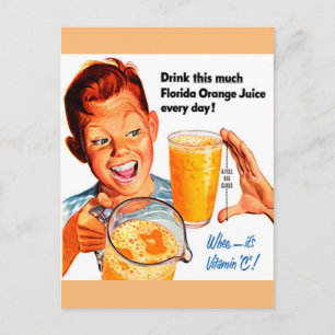 DRINK ORANGE JUICE postcard