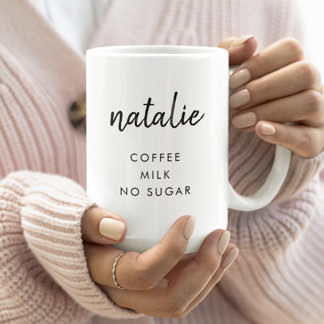 Drink Preference | Modern Name Minimalist Stylish Coffee Mug (Creator Uploaded)