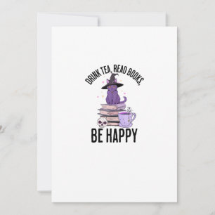 Drink Read Books Whimsigoth Halloween Design Holiday Card