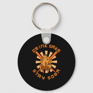 Drink Sake Stay Soba Funny Japanese Foodie Lovers Key Ring
