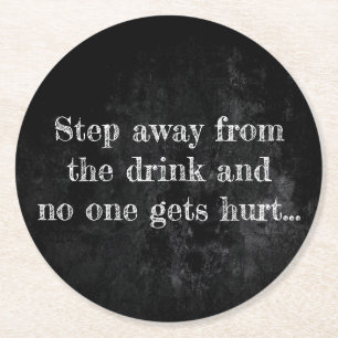 Drink Saver Chalk   Protect it while you step away Round Paper Coaster