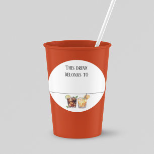 Drink Sticker Marker Name Labels Party