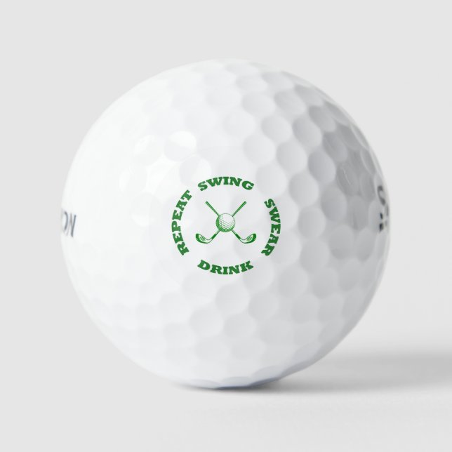Drink Swear Swing Golf Balls - Custom Club Graphic (Front)