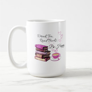 "Drink Tea. Read Books. Be Happy. – Cosy Reader Mu Coffee Mug
